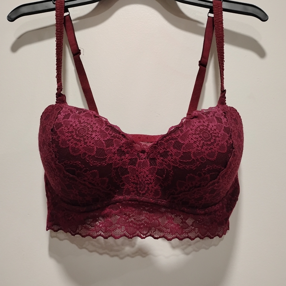 Victoria's Secret Lace Bralette in Deep Burgundy Size S